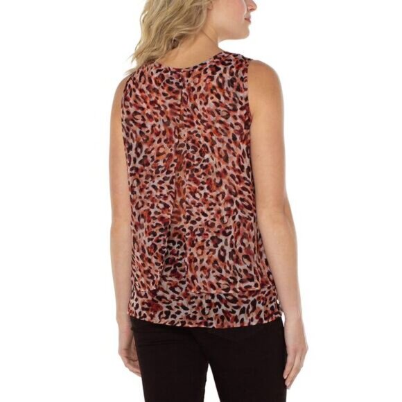 LIVERPOOL Los Angeles Double Layer Sleeveless Woven Shell Blouse Sz Small - Picture 2 of 11